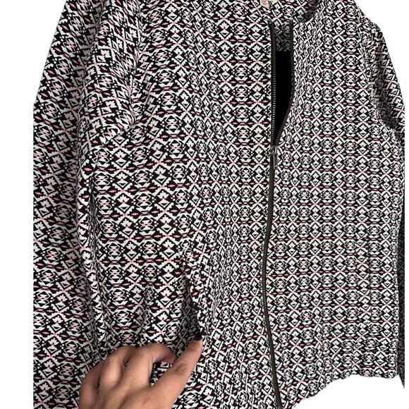 Marine Layer Woven Print Full Zip Jacket Blazer Geometric Pattern Size Large - Picture 4 of 7